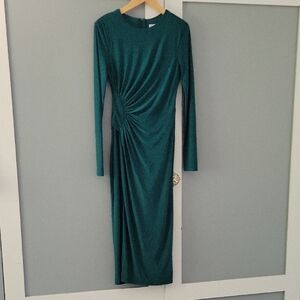 Chic Long Sleeve Teal Dress